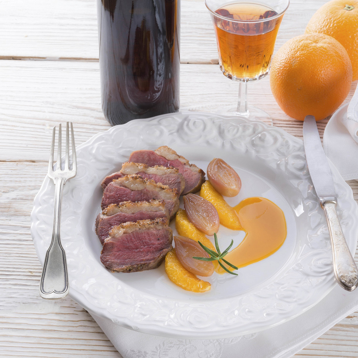 Aiguillettes de canard à l'orange