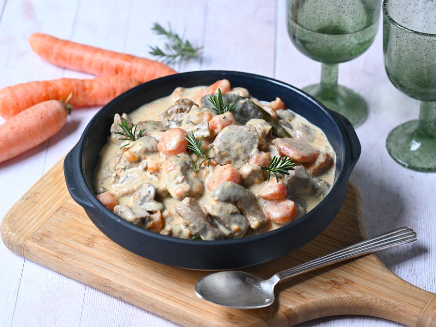Agneau mijoté façon blanquette légère au thym & citron