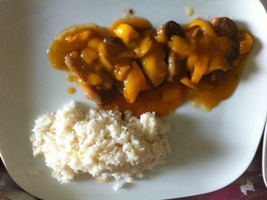Aiguillettes de canard sauce à la mangue