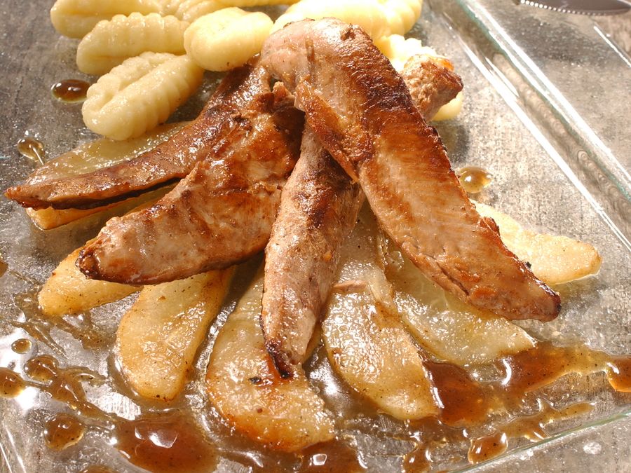 Aiguillettes de Canard aux poires et quatre épices