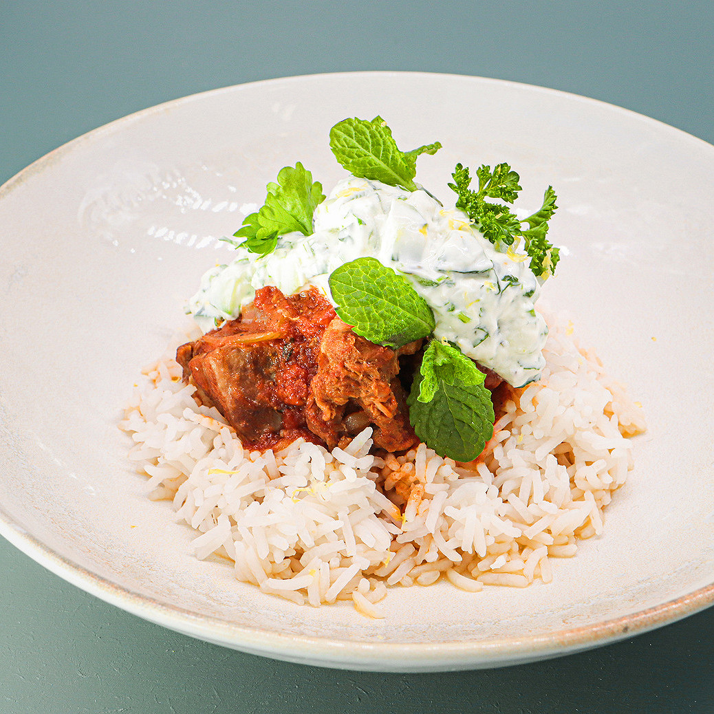 Agneau mijoté aux épices de Justine Piluso