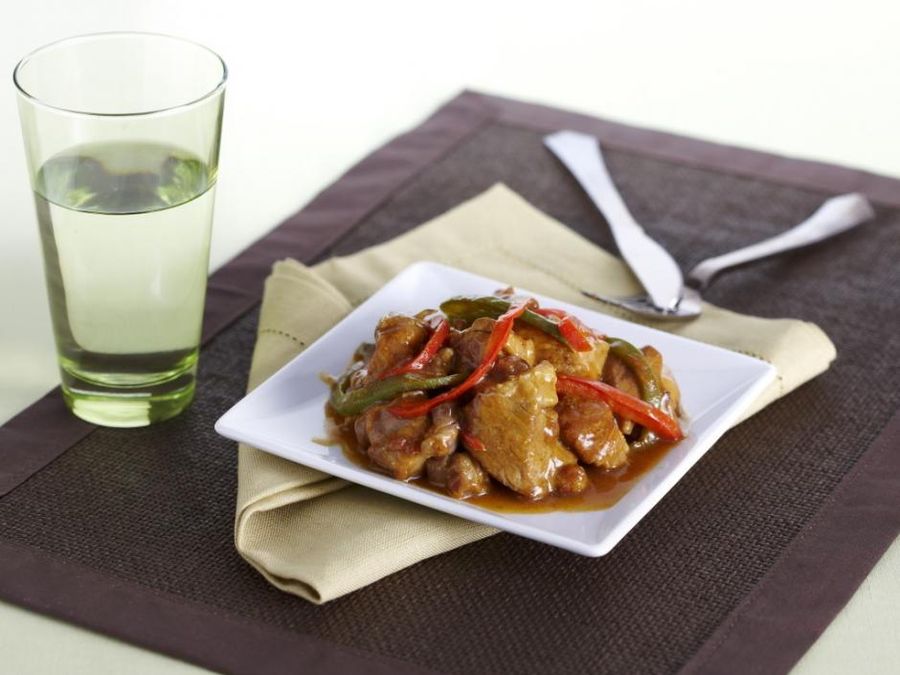 Agneau aux poivrons et au curry